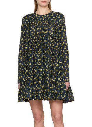 首图 - 点击放大 - MERLETTE - Voluminous Tiered Cotton Mini Dress