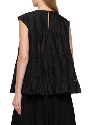 背面 - 点击放大 - MERLETTE - Cap Sleeve Tiered Cotton Blouse