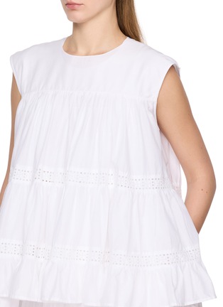  - MERLETTE - Cap Sleeve Tiered Cotton Blouse