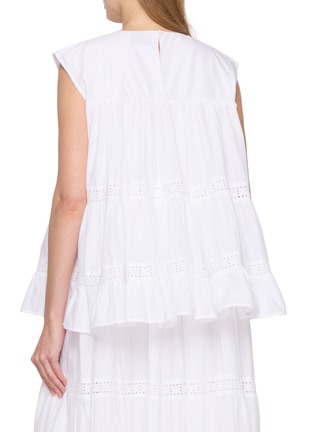 背面 - 点击放大 - MERLETTE - Cap Sleeve Tiered Cotton Blouse