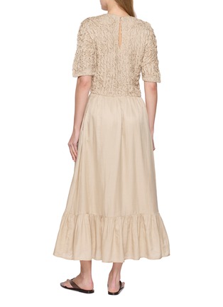 背面 - 点击放大 - MERLETTE - Hand Smocked Bodice Cotton Silk Tiered Dress