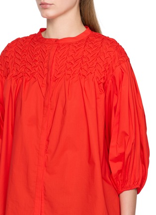  - MERLETTE - Smocked Pleated Sleeve Cotton Shirt