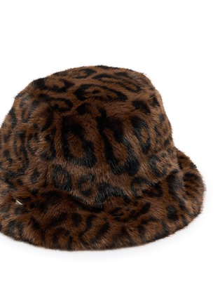 细节 –点击放大 - FJOLLA - Faux Fur Bucket Hat — Dark Leopard