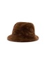  - FJOLLA - Faux Fur Bucket Hat — Dark Brown