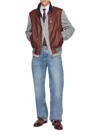 模特儿示范图 - 点击放大 - BRUNELLO CUCINELLI - 皮革拉链背心