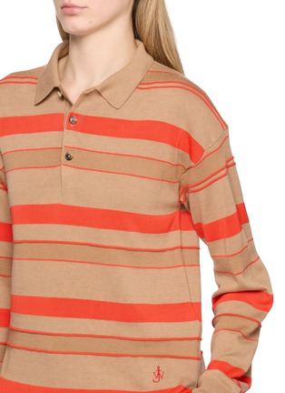  - JW ANDERSON - Knitted Striped Rugby Polo Shirt