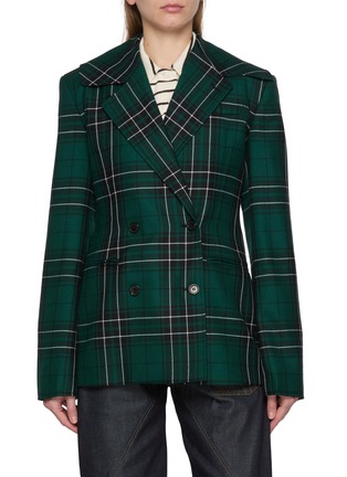 首图 - 点击放大 - JW ANDERSON - Cinched Waist Plaid Double Breasted Blazer
