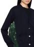  - SACAI - Bifabric Floral Panel Cotton Knit Cardigan