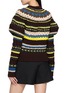 背面 - 点击放大 - SACAI - Juliet Sleeve Fair Isle High Neck Knit Cardigan