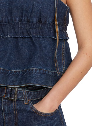  - SACAI - 层叠抽褶吊带牛仔背心