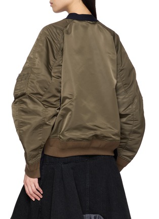 背面 - 点击放大 - SACAI - Bicolour Raglan Nylon Sleeve Knit Cardigan