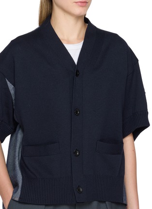  - SACAI - 牛仔拼接针织开衫