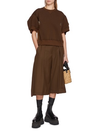 模特儿示范图 - 点击放大 - SACAI - 泡泡袖拼接上衣