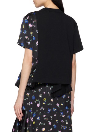 背面 - 点击放大 - SACAI - Bifabric Floral Panel Cotton T-Shirt