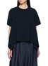 首图 - 点击放大 - SACAI - Asymmetrical Satin Panel Cotton Jersey Flared T-Shirt