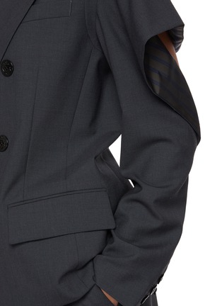  - SACAI - 褶肩双排扣西装外套