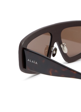 细节 - 点击放大 - ALAÏA - Leather Acetate Geometric Sunglasses