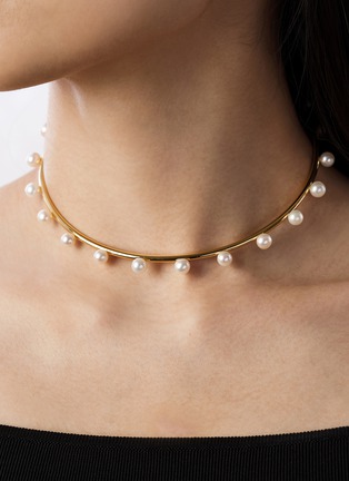 细节 - 点击放大 - BIJOU DE M - 18K Gold Plated Sterling Silver Freshwater Pearl Choker — Size R