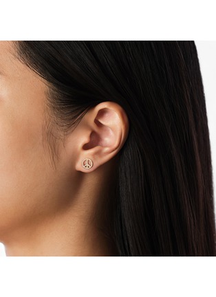 细节 - 点击放大 - BIJOU DE M - Peace Symbol 18K Gold Diamond Single Stud Earring