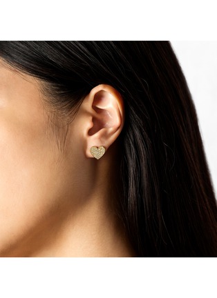 细节 - 点击放大 - BIJOU DE M - Heart 18K Gold Diamond Single Stud Earring