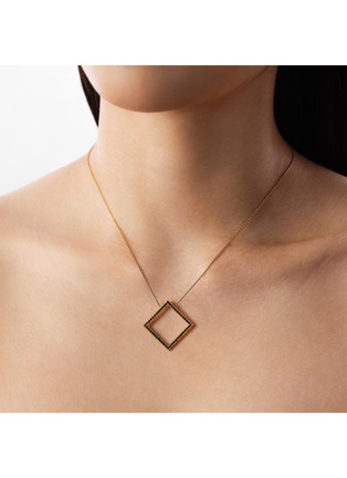 细节 - 点击放大 - BIJOU DE M - Square 18K Gold Black Diamond Necklace
