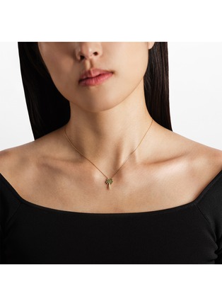 细节 - 点击放大 - BIJOU DE M - Palm Tree 18K Gold Garnet Diamond Necklace