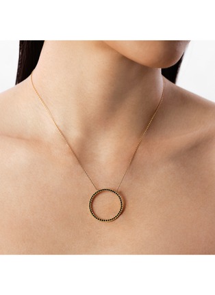 细节 - 点击放大 - BIJOU DE M - Circle 18K Gold Black Diamond Necklace