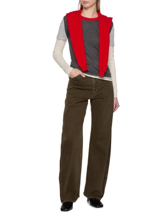 模特儿示范图 - 点击放大 - CUDDLEUP - Layered Long Sleeve Cashere Knit T-Shirt