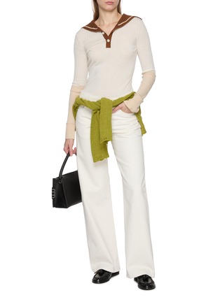 模特儿示范图 - 点击放大 - CUDDLEUP - Sailor Collar Knit Top