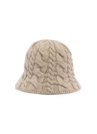 模特儿示范图 - 点击放大 - MAISON MICHEL - 羊绒扭纹针织帽