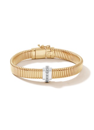 首图 - 点击放大 - STATE PROPERTY - Raisina 18K Gold Platinum 950 Diamond Tubogas Bracelet — Size M