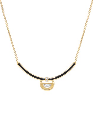 首图 - 点击放大 - STATE PROPERTY - Sophia 18K Gold Diamond Jet Black Enamel Bar Necklace