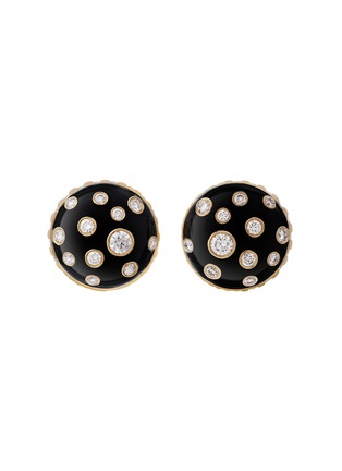 首图 - 点击放大 - STATE PROPERTY - Toadstool 18K Gold Diamond Enamel Jet Black Earrings