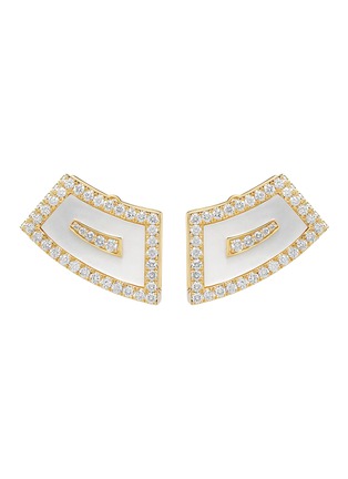 首图 - 点击放大 - STATE PROPERTY - Tabei 18K Gold Diamond Mother Of Pearl Seafarer Earrings