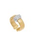 首图 - 点击放大 - STATE PROPERTY - Raisina 18K Gold Diamond Platinum Tubogas Ring — Size M
