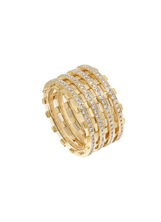 首图 - 点击放大 - STATE PROPERTY - Railroad 18K Gold Twin Track Pavé Diamond Ring — US 6.5