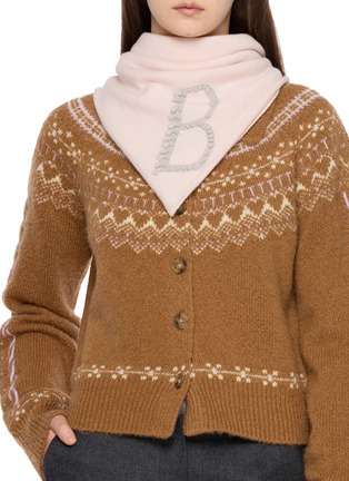 模特儿示范图 - 点击放大 - BARRIE - LOGO 缝线羊绒围巾