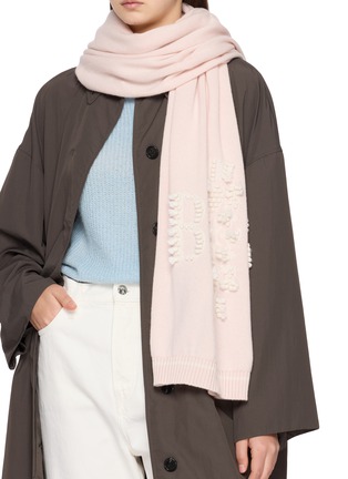 模特儿示范图 - 点击放大 - BARRIE - LOGO 饰羊绒围巾