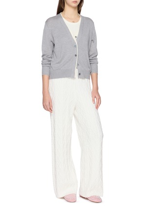 模特儿示范图 - 点击放大 - DREYDEN - Double Layer Silk Cashmere Knit Cardigan