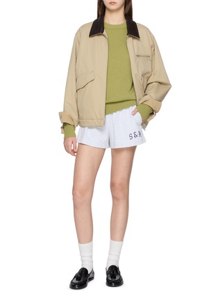 模特儿示范图 - 点击放大 - DREYDEN - Wool Cashmere Knit Crewneck Sweater