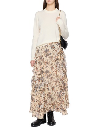 模特儿示范图 - 点击放大 - DREYDEN - Wool Cashmere Knit Crewneck Sweater