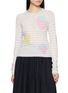 首图 - 点击放大 - GOODBAI - Long Sleeve Star Print Striped Wool Blend Knit Top