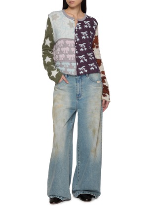 模特儿示范图 - 点击放大 - GOODBAI - GOODEES 拼接五角星蝴蝶结毛衣