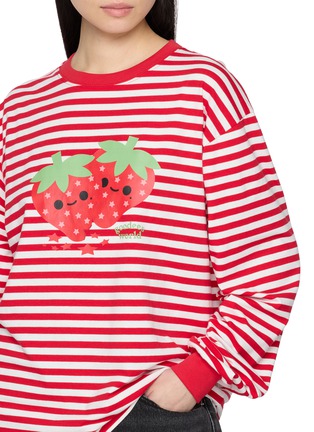  - GOODBAI - Long Sleeve Strawberry Print Striped Top
