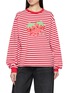 首图 - 点击放大 - GOODBAI - Long Sleeve Strawberry Print Striped Top