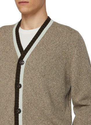  - BARRIE - Two Tone Pipping Cashmere Knit Cardigan