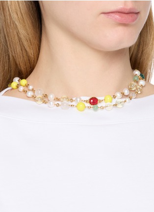 模特儿示范图 - 点击放大 - GOOSSENS - BOHÈME 串珠饰双层项链