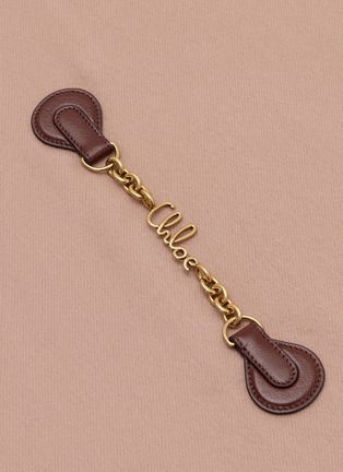 细节 - 点击放大 - CHLOÉ - Leather Chain Fringe Wool Scarf