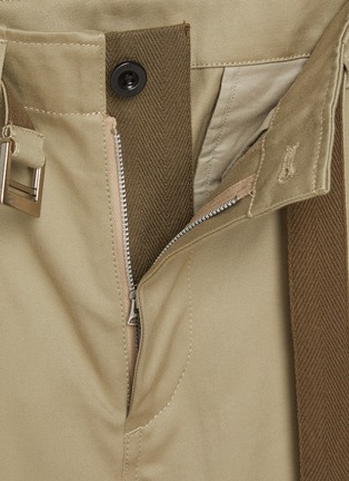  - SACAI - Curved Leg Belted Cotton Chino Pants