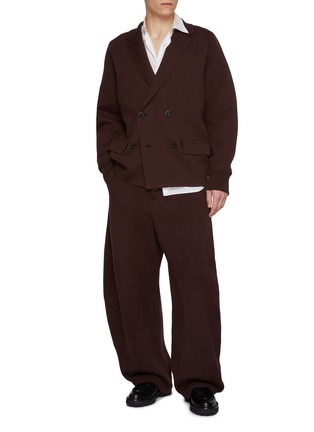 模特儿示范图 - 点击放大 - SACAI - Double Breasted Cotton Cashmere Knit Blazer